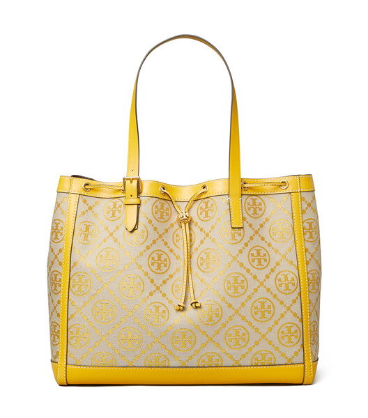 TB T MONOGRAM JAQCUAR D TOTE IN GOLFINCH