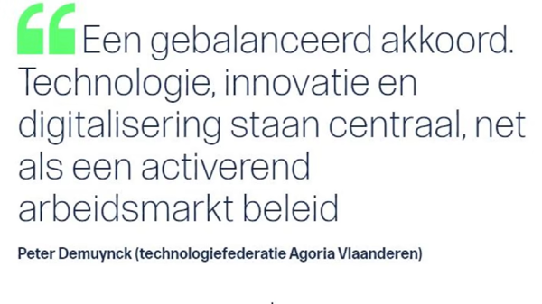 'Technologie centraal in Vlaams regeerakkoord'