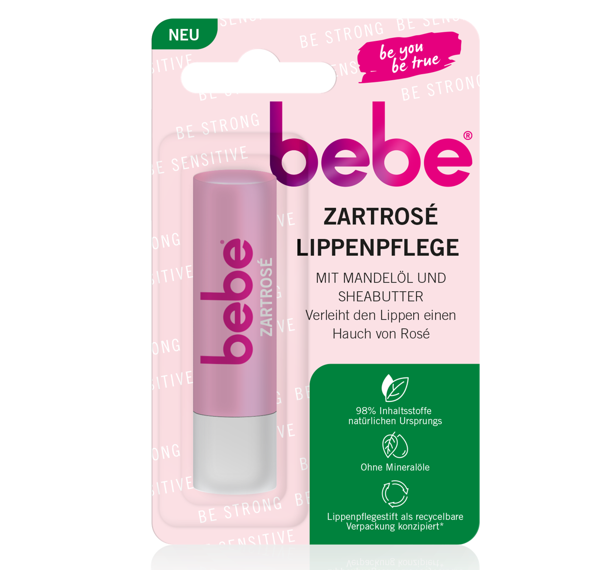 bebe® Zartrosé Lippenpflege mit Mandelöl und Sheabutter