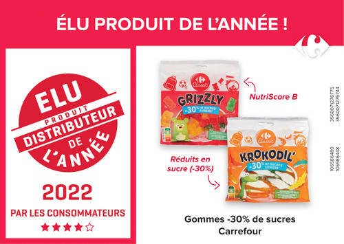 6 produits Carrefour “élus Produits Distributeurs de l’année 2022" par les consommateurs