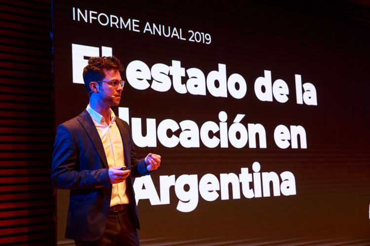 Victor Volman, director técnico del Observatorio Argentinos de la Educación, durante la presentación de informe "El estado de la educación en la Argentina".