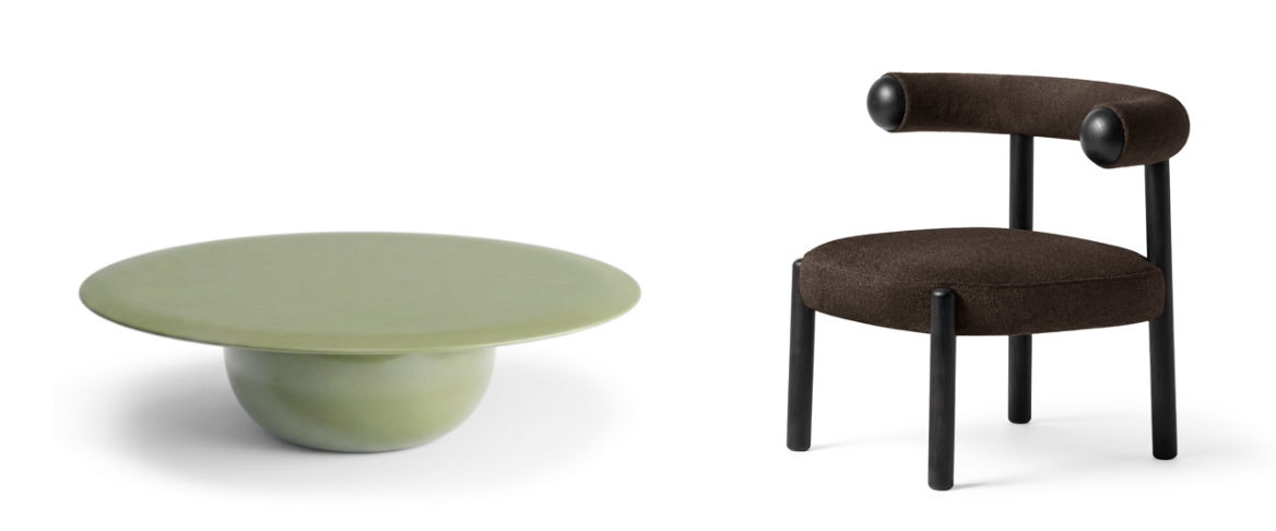 Small tables Alfarè and Rondevù armchair by Monica Armani for Zanotta Small tables Alfarè and Rondevù armchair by Monica Armani for Zanotta