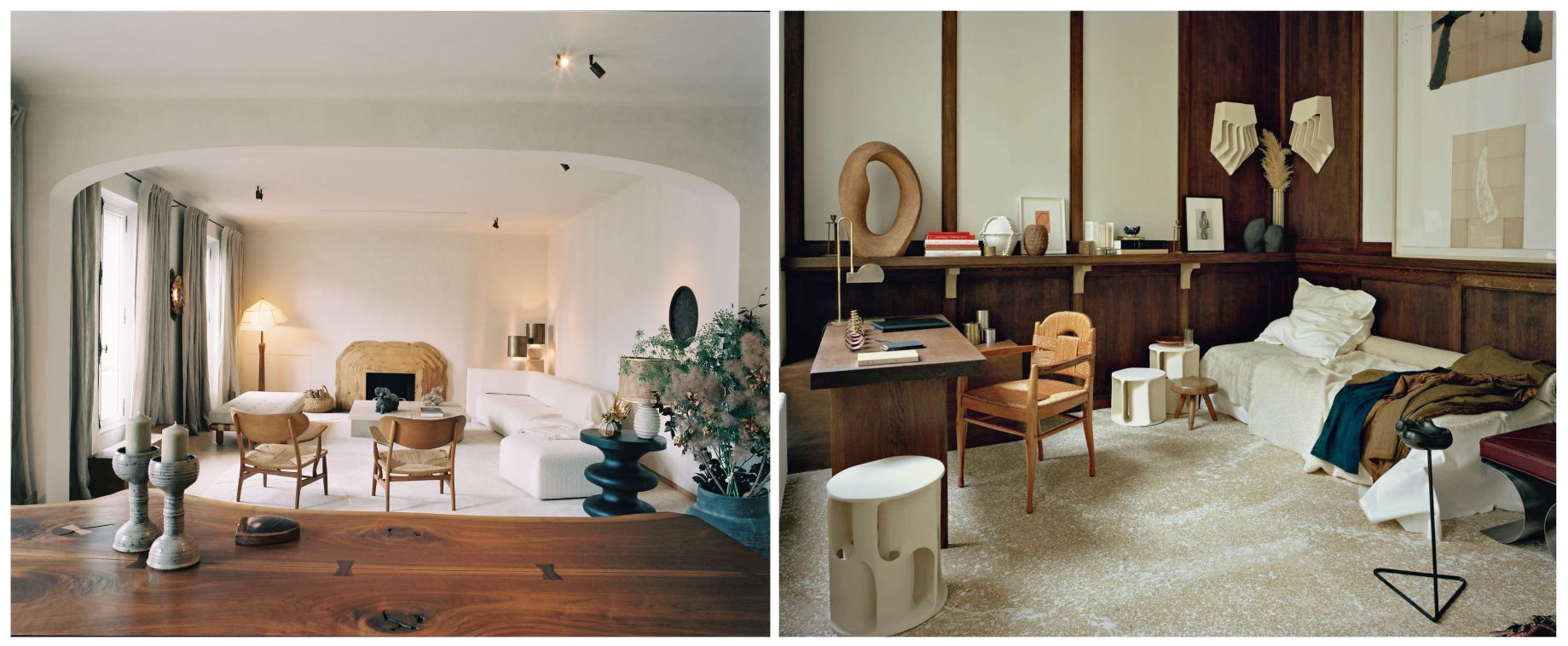 (L to R): Paris Apartment by Studio KO, 1stDibs 50 (Image credit: Karl Fournier and Olivier Marty); Carte Blanche by FESTEN, 1stDibs 50 (Image credit: Charlotte de Tonnac and Hugo Sauzay)