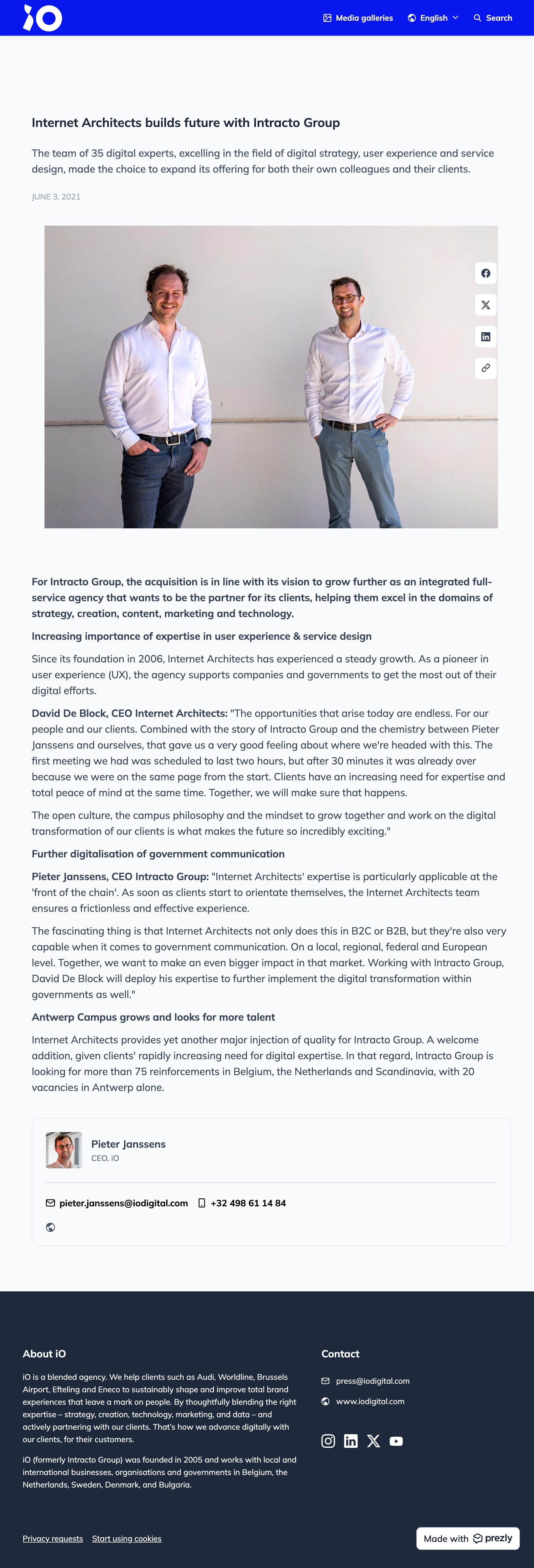 Internet Architects builds future with Intracto Group
