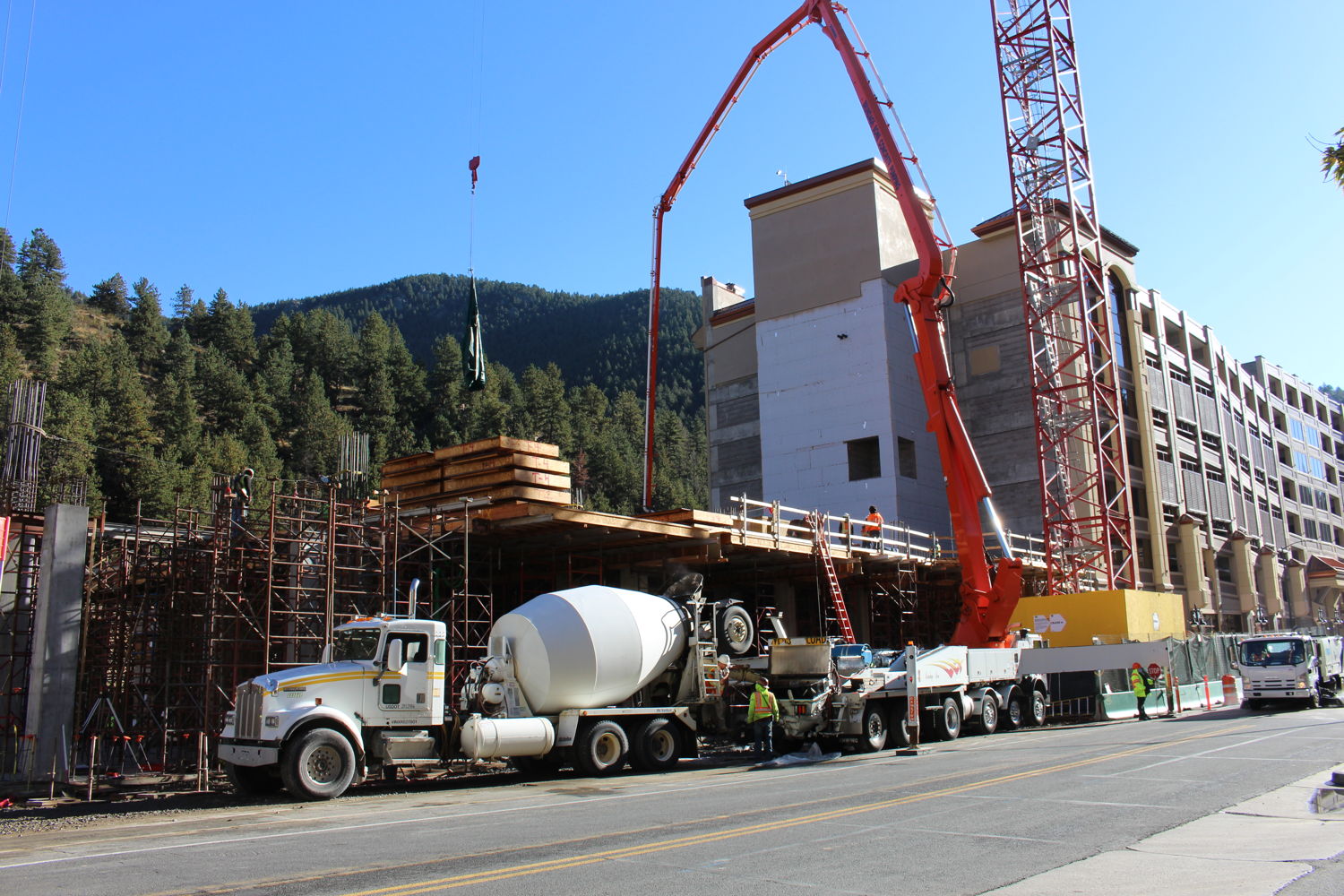 Workers poured 370 Cubic yards of concrete 