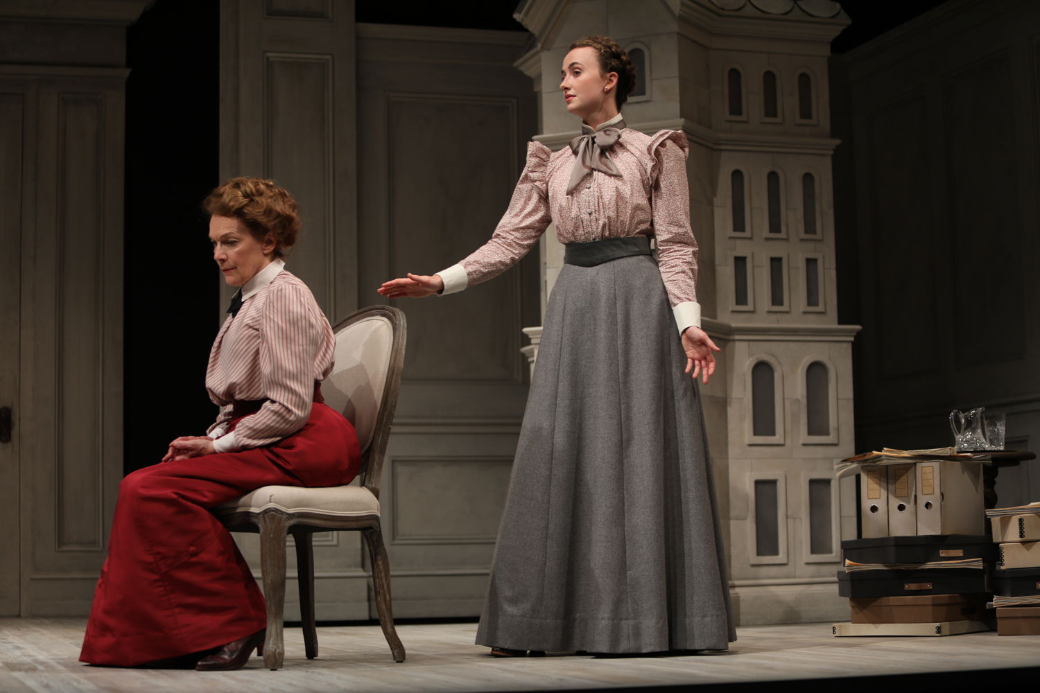 Martha Burns (Nora) and Alice Snaden (Emmy) in A Doll’s House, Part 2 by Lucas Hnath / Photos by Tim Matheson

Canadian Premiere
September 16 – October 14, 2018
<a href="https://www.belfry.bc.ca/a-dolls-house-part-2/" rel="nofollow">www.belfry.bc.ca/a-dolls-house-part-2/</a>

Belfry Theatre, 1291 Gladstone Avenue, Victoria, British Columbia, Canada

Creative Team
Lucas Hnath - Playwright
Michael Shamata - Director
Christina Poddubiuk - Set & Costume Designer
Kevin Fraser - Lighting Designer
Tobin Stokes - Composer & Sound Designer
Jennifer Swan - Stage Manager
Carissa Sams - Assistant Stage Manager
Hilary Britton-Foster - Assistant Lighting Designer