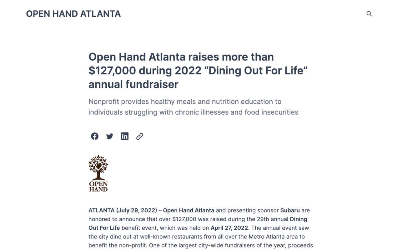 Nonprofit announces successful fundraiser