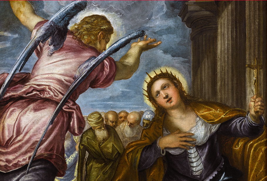 Jacopo Tintoretto (1518-1594), Angel Foretelling the Martyrdom of Saint Catherine of Alexandria  (1560-1570), photo KIK-IRPA