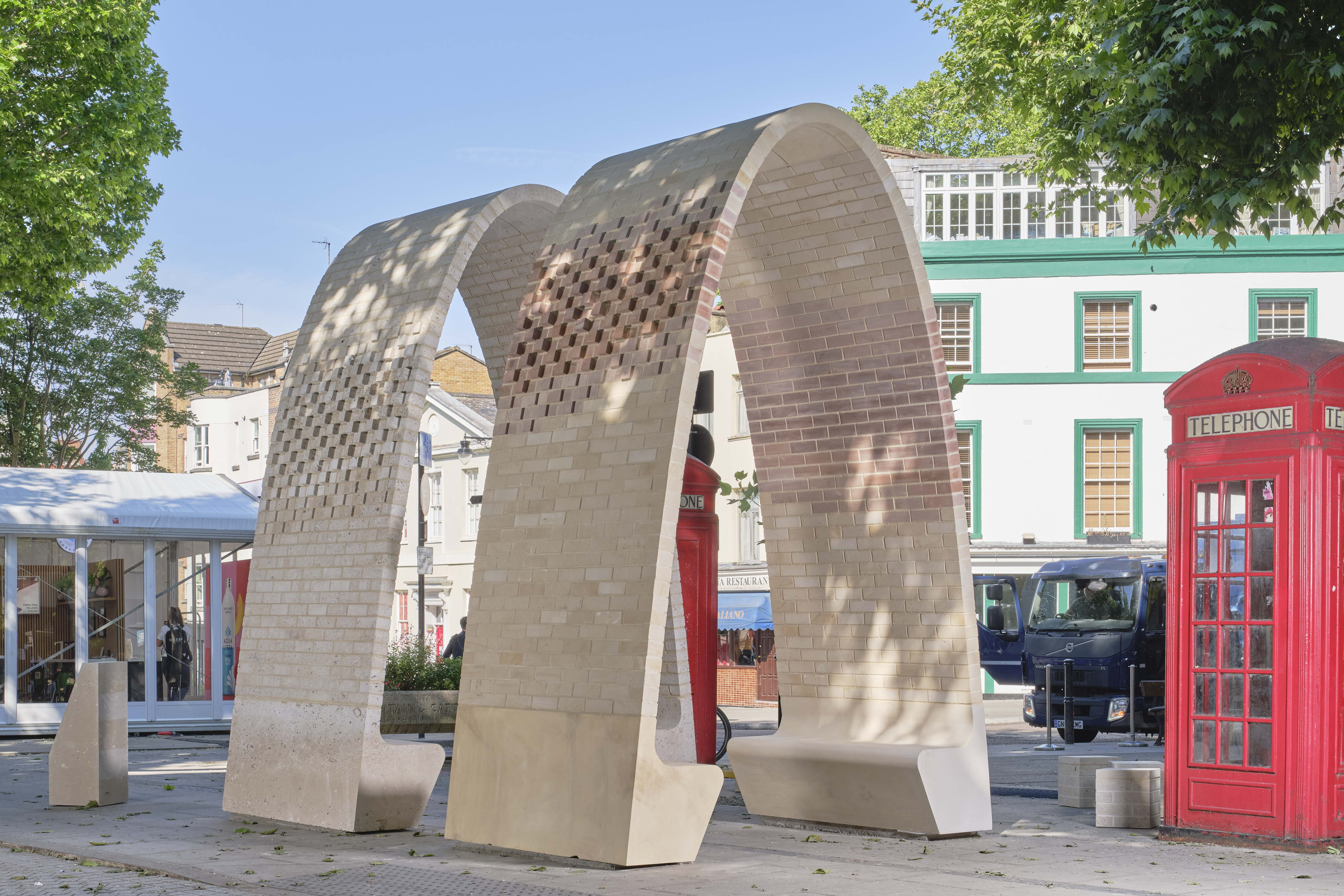 Above: Brick From A Stone: Arch Revival by Albion Stone and Hutton Stone on Clerkenwell Green (Photo: Will Pryce)