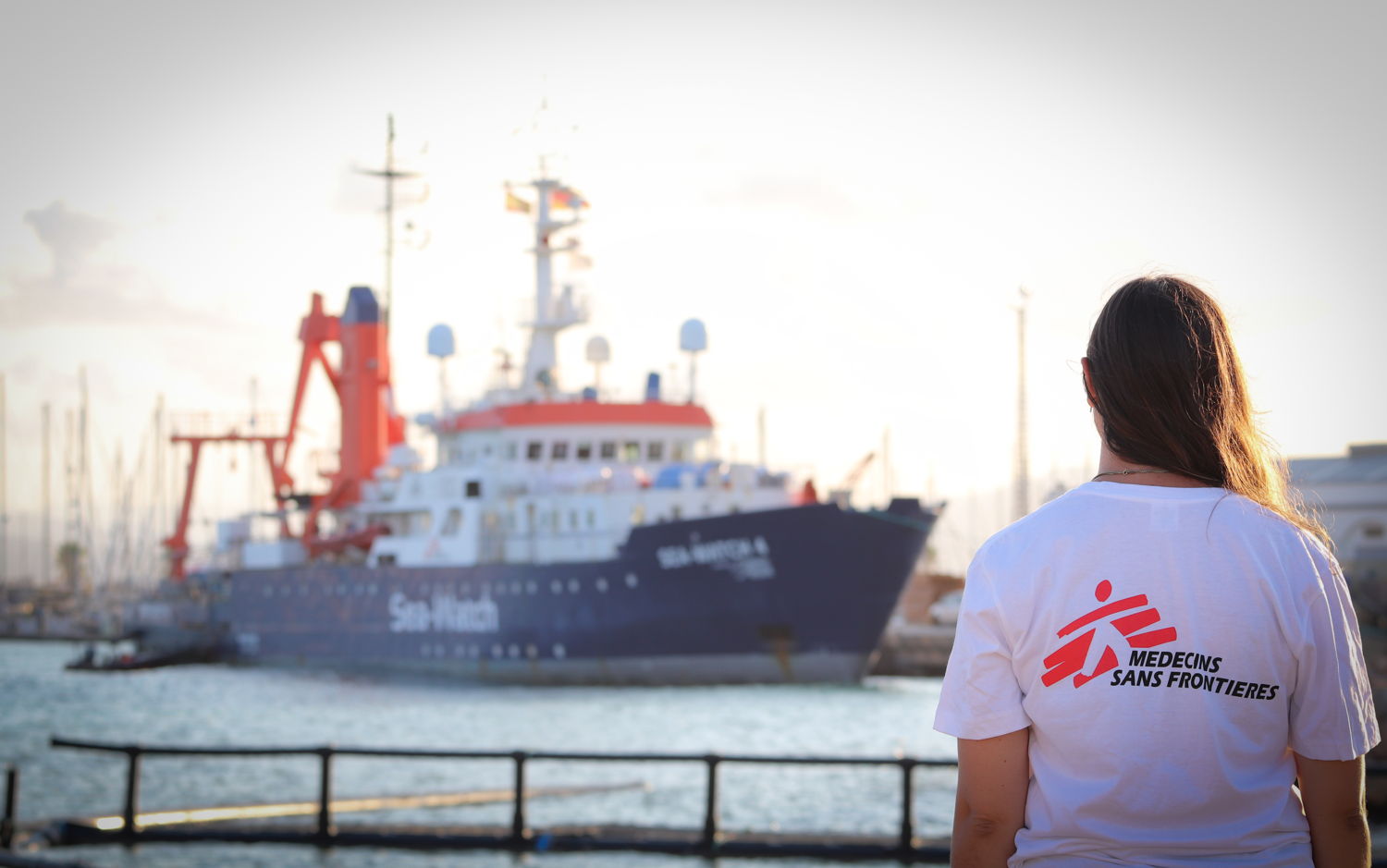 Sea-Watch 4 in the port of Burriana, Spain, as it prepares to embark on its first lifesaving mission to the Central Mediterranean. Copyright: Hannah Wallace Bowman/MSF