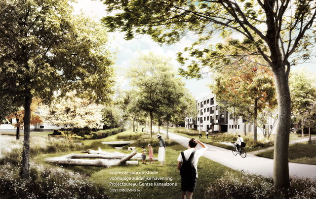 (op aanvraag in HR) Groene inrichting van de New Orleansstraat vanaf de Glasgowstraat naar het noorden toe (richting Meulestedebrug)
