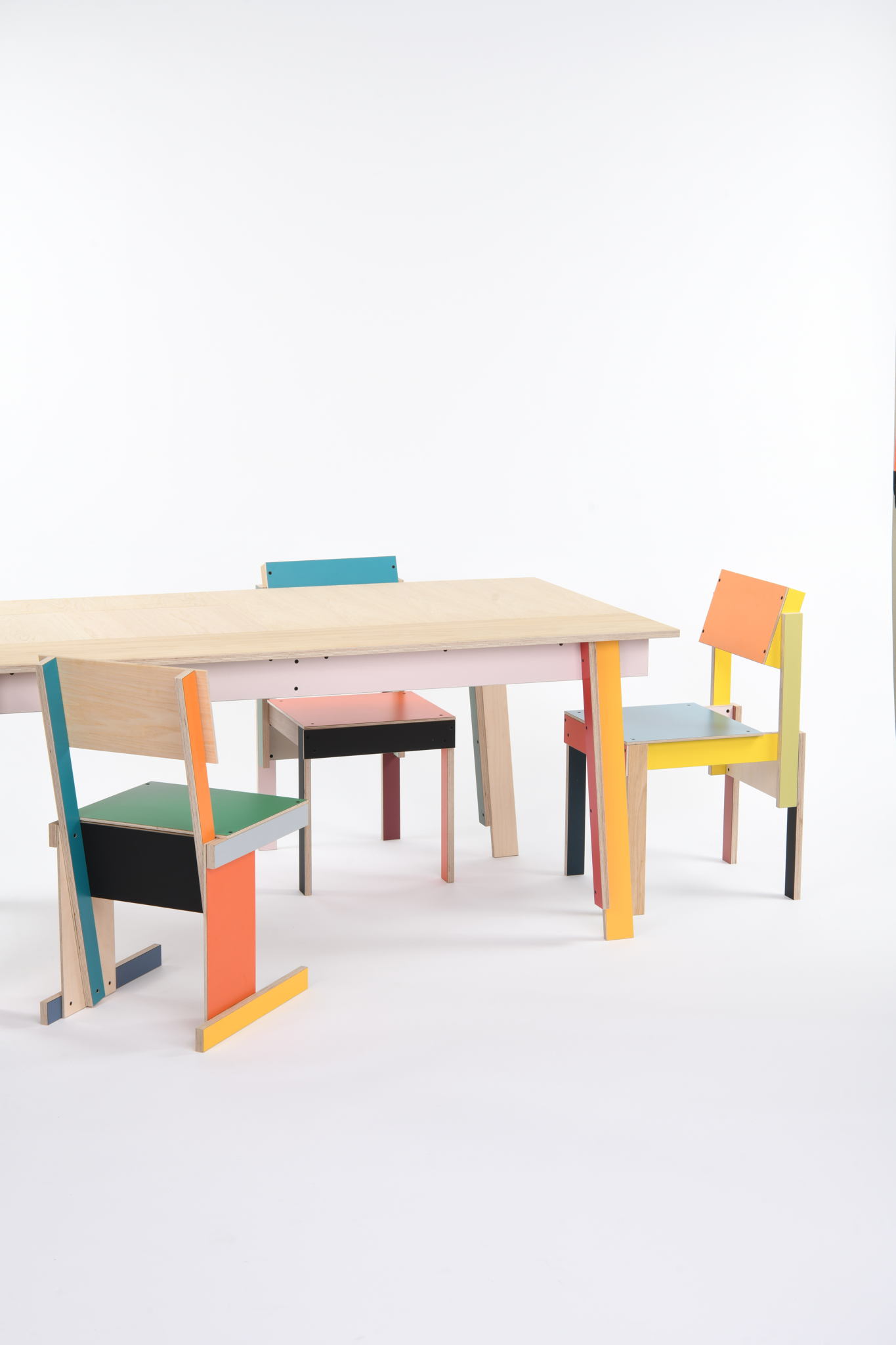 Above: Furniture by Sons of Beasley as part of Hawkins\Brown’s biscuit bar