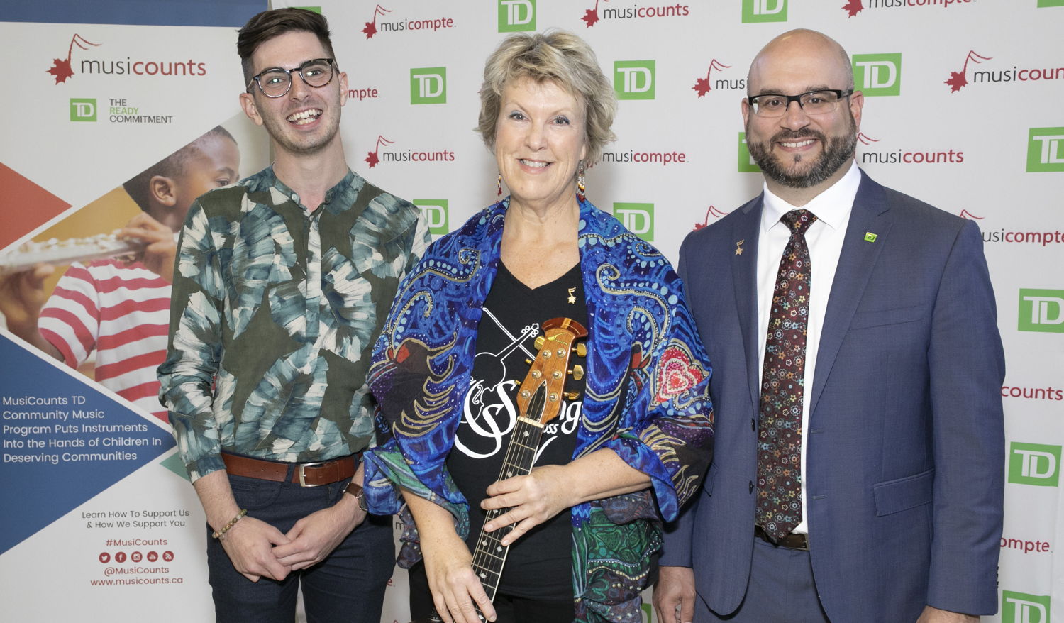 NIck Godsoe, MusiCounts, Debora Jones, Executive Director, Strings Across The Sky, Matt Duquette, District Leader, TD Bank