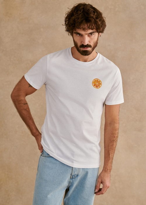 Octobre Editions - T-Shirt Orange Blanc - 45€
