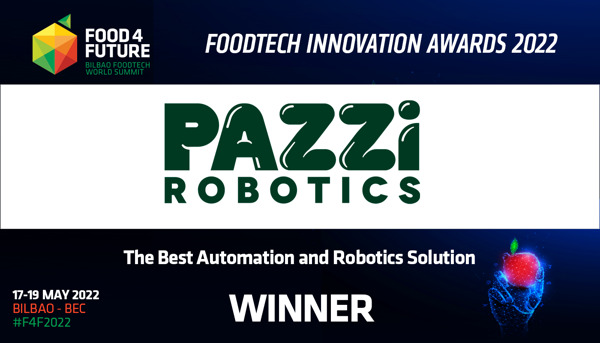 Preview: Pazzi Robotics, wins the award 🏆 for the best Automation and Robotics solution 🦾 at the World Foodtech Summit in Bilbao.