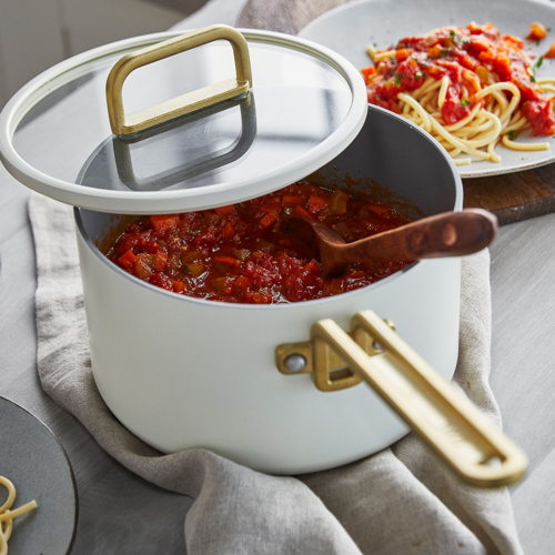 GreenPan™ Stanley Tucci™ Ceramic Nonstick 20cm/3.78L Saucepan with Lid, Carrara White - €189 GreenPan™ Stanley Tucci™ Ceramic Nonstick 20cm/3.78L Saucepan with Lid, Carrara White - €189