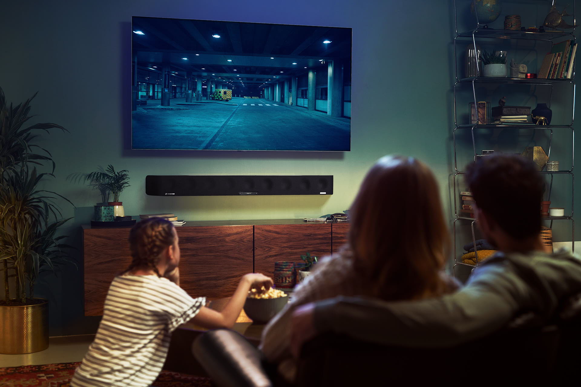 Sennheiser’s AMBEO Soundbar is designed to create an immersive 3D sound experience with just one device and transforms the living room into your very own cinema.