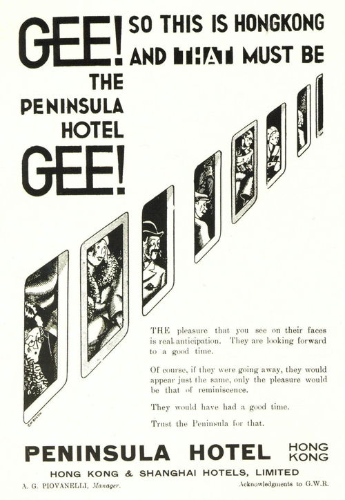 Vintage ad for The Peninsula Hotel, 1930s