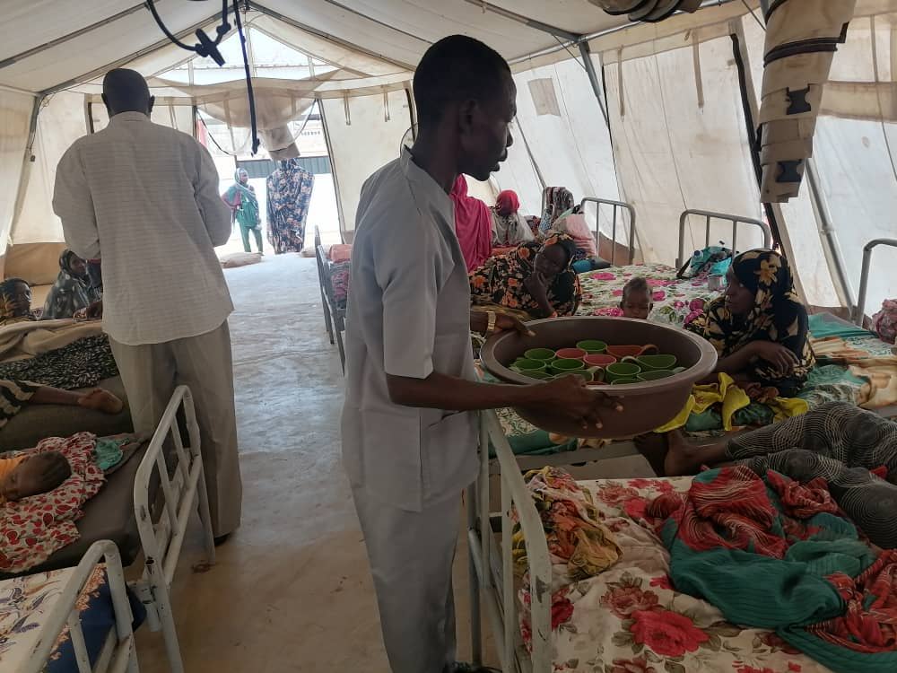 Copyright: Dukhan Ahmed Salih/MSF Countries: Sudan Date taken / Date Recorded: 12 June, 2024 Caption / Description: ITFC in MSF Hospital in Zamzam.