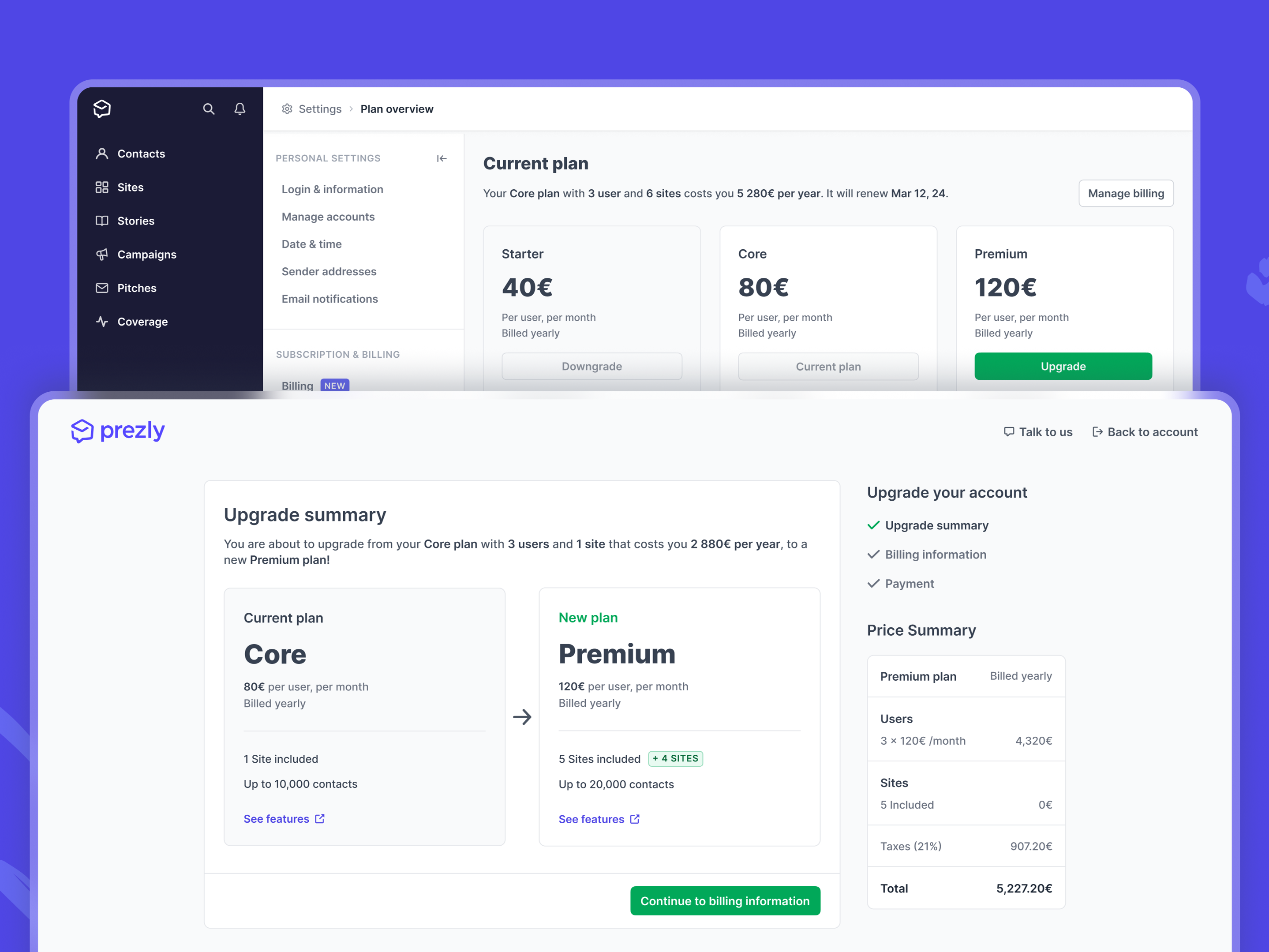 Case Study: The Story Behind Prezly's Billing, Plans, and Self-Upgrades