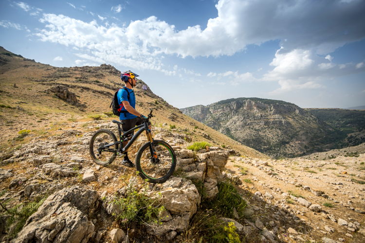 Christophe Akiki/Red Bull Content Pool - Kenny Belaey poses during filming Border to Border in Tannourine, Lebanon