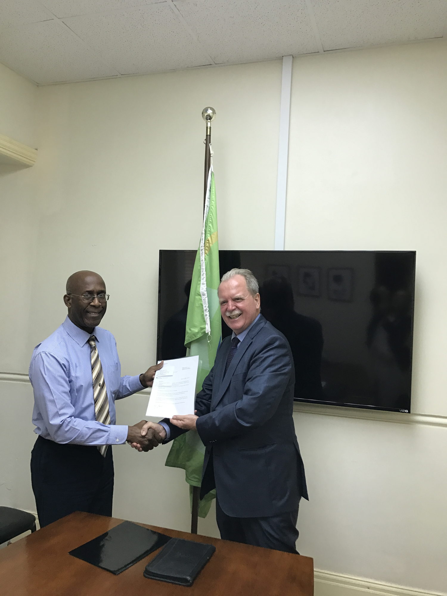 H.E. Anthony Severin, Head of International Relations and H.E. Holger Wilfried Michael, Ambassador of the Federal Republic of Germany