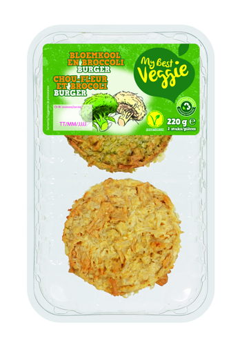 Bloemkool-Broccoli burger 2,69 euro