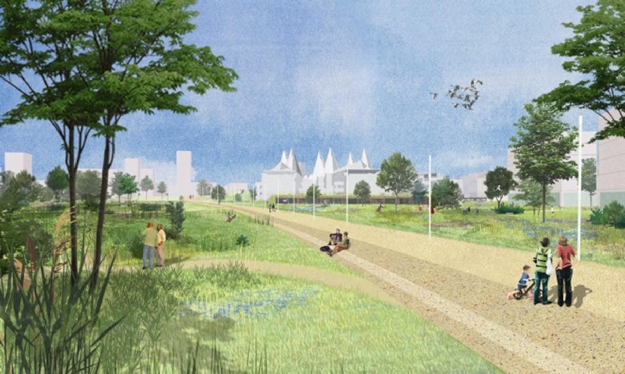 Toekomstbeeld Leienpark © Ontwerpteam Ringpark Zuid