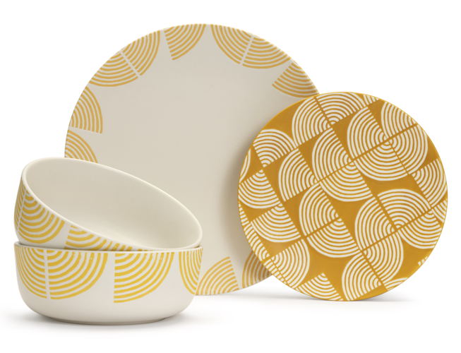 Habitat Block Print 12pc Dinner Set, £42 Habitat Block Print 12pc Dinner Set, £42