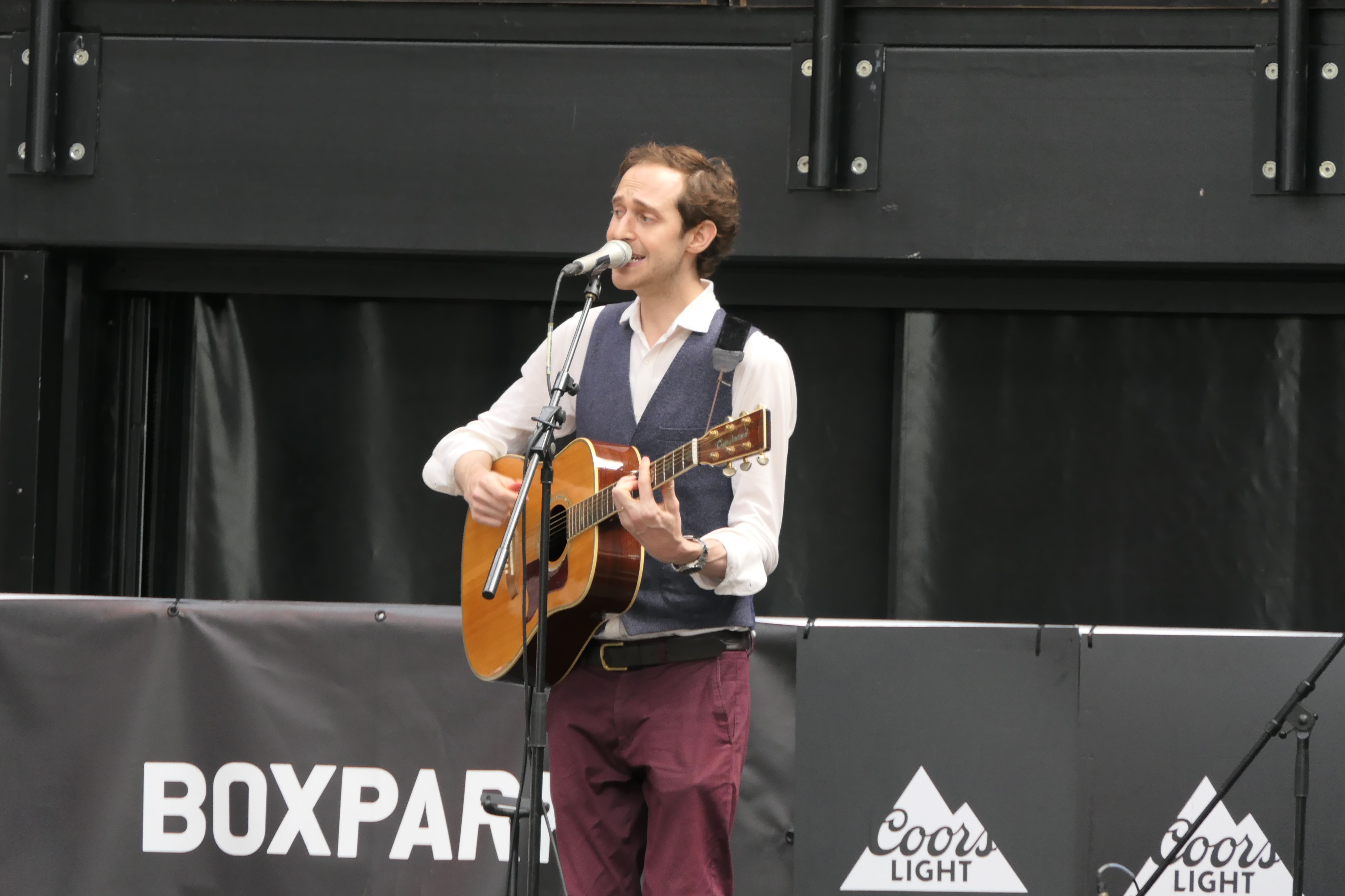 Busker Robbie Boyd performs at International Busking Day