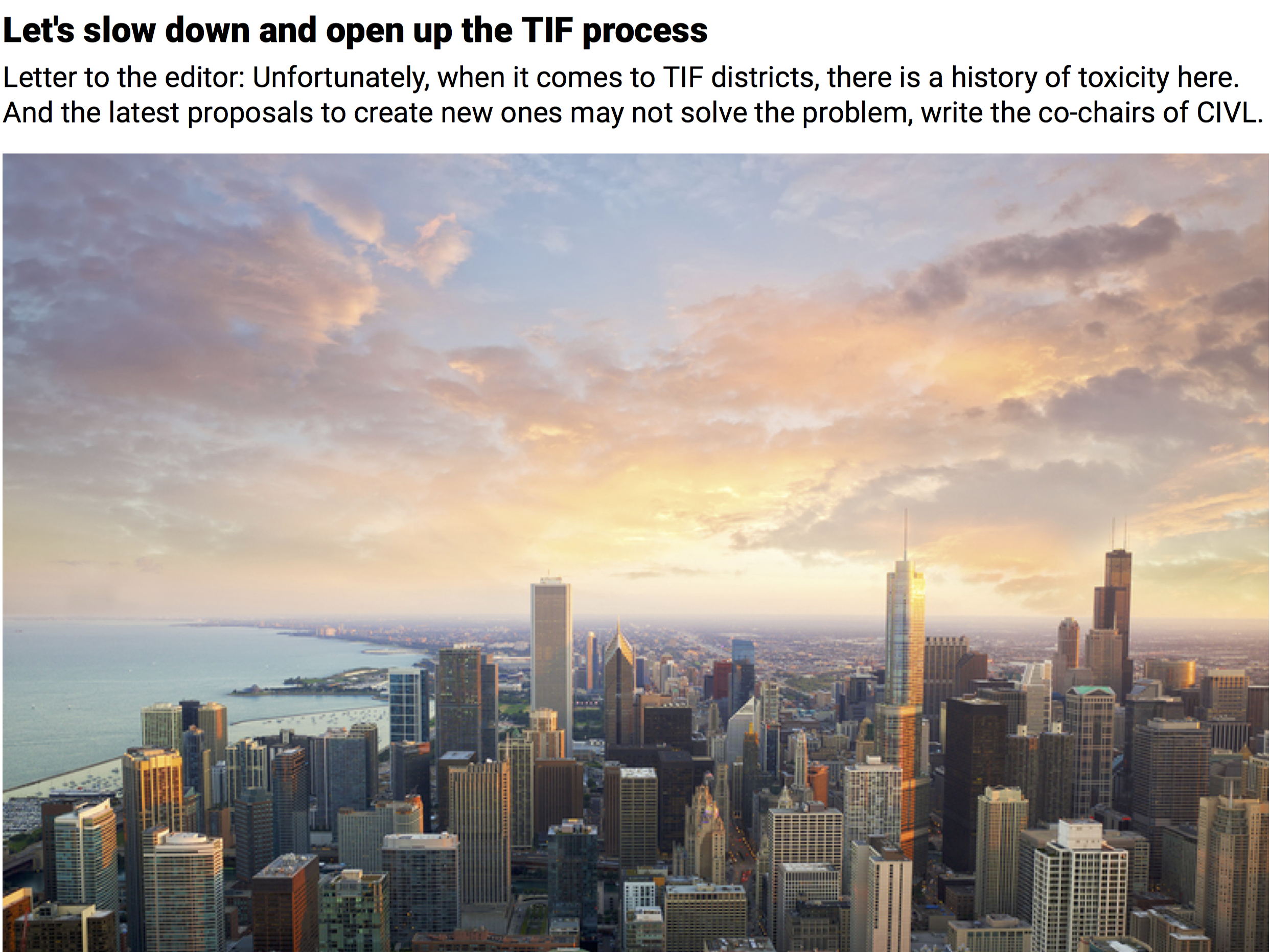 Let's Slow Down And Open Up The TIF Process (Op-Ed)