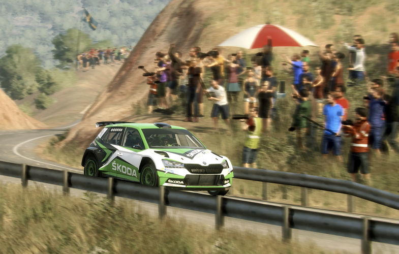 During the ŠKODA Motorsport eChallenge, based on the
online video game DiRT Rally 2.0, real life rally aces
compete with eGaming specialists from all over the
world, all driving virtual ŠKODA FABIA Rally2 evo.