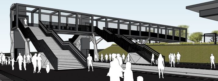 Over de sporen komt een nieuwe voetgangersbrug, met een lift en trap naar elk perron.
