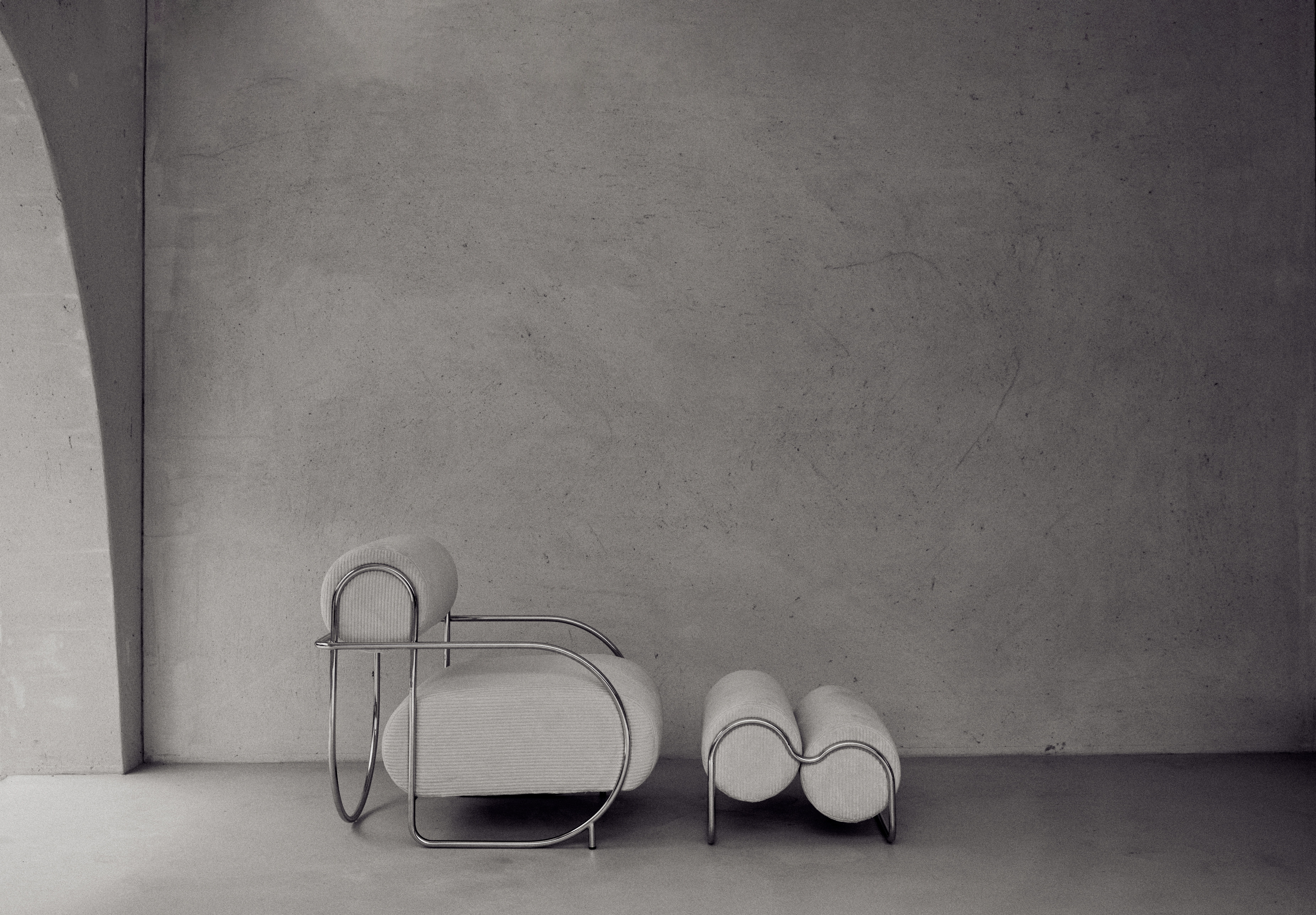 Sarah Ellison Chromeo Lounge and Ottoman, Exclusive to DWR in North America Sarah Ellison Chromeo Lounge and Ottoman, Exclusive to DWR in North America