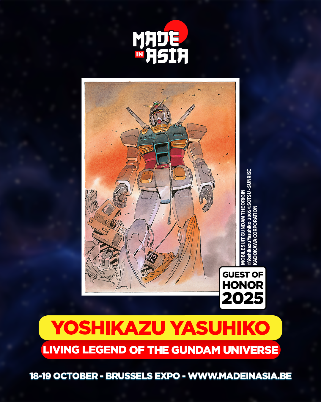 Levende Gundam-legende Yoshikazu Yasuhiko is eregast voor Made in Asia in Brussel! 