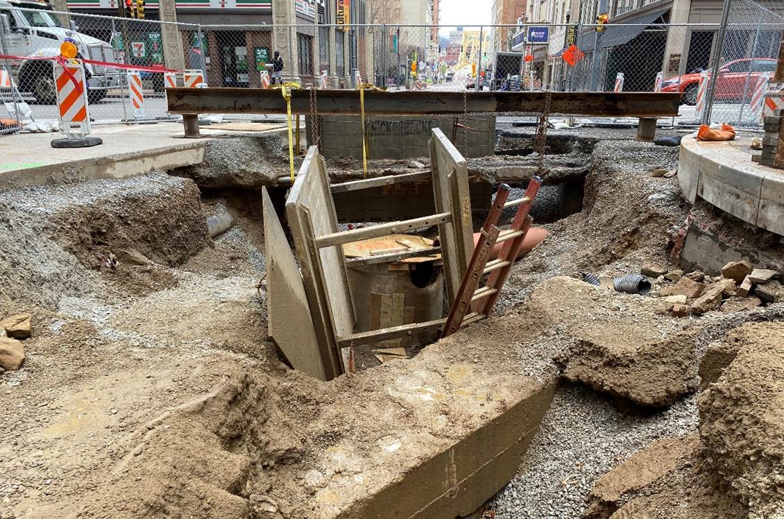 Excavation at Sixth Avenue and Wood Street Excavation at Sixth Avenue and Wood Street