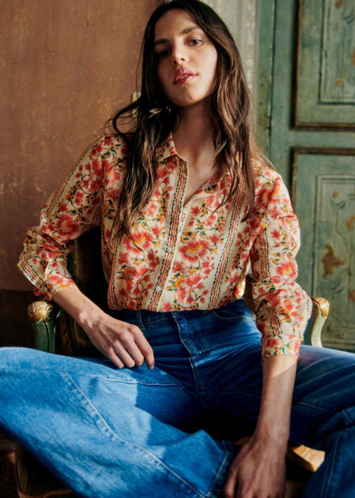 SéZane   Chemise Pierro Imprimé Fiori Rossi Lin   95€