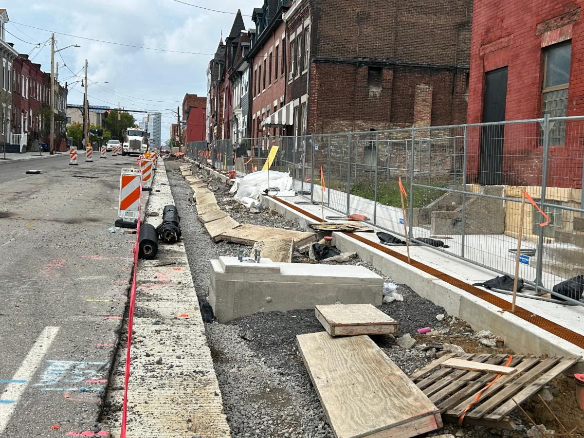 Sidewalk Construction Underway on Forbes Avenue in Uptown