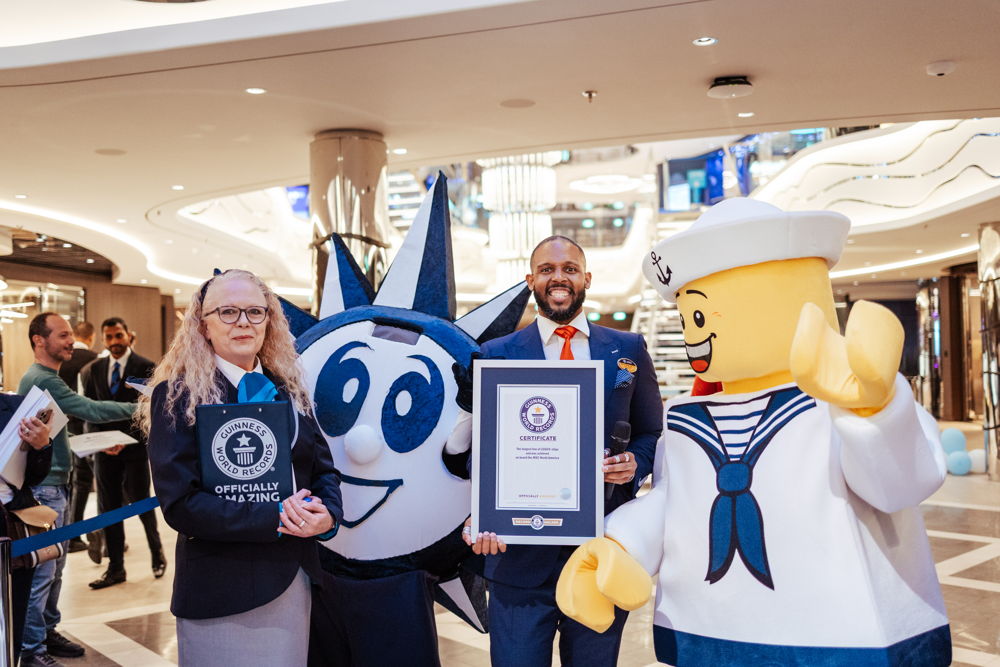 GWR Adjudicator Beverley Williams And MSC World America Cruise Director Everson Bevelle