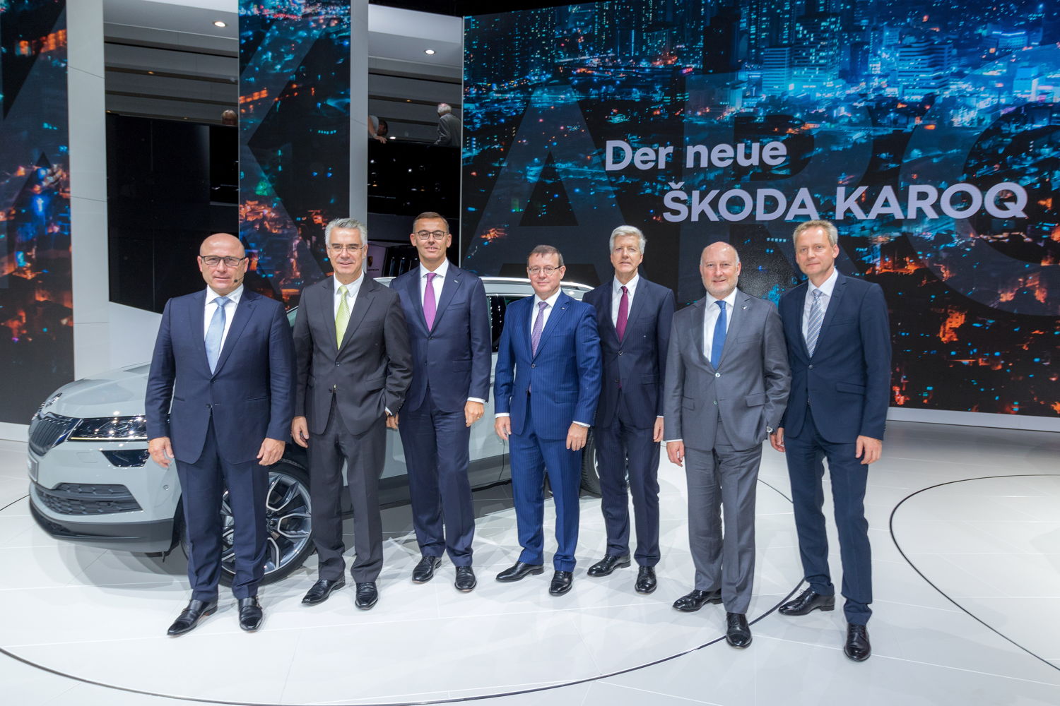 ŠKODA Board of Management at the IAA press conference in Frankfurt on 12 September 2017.