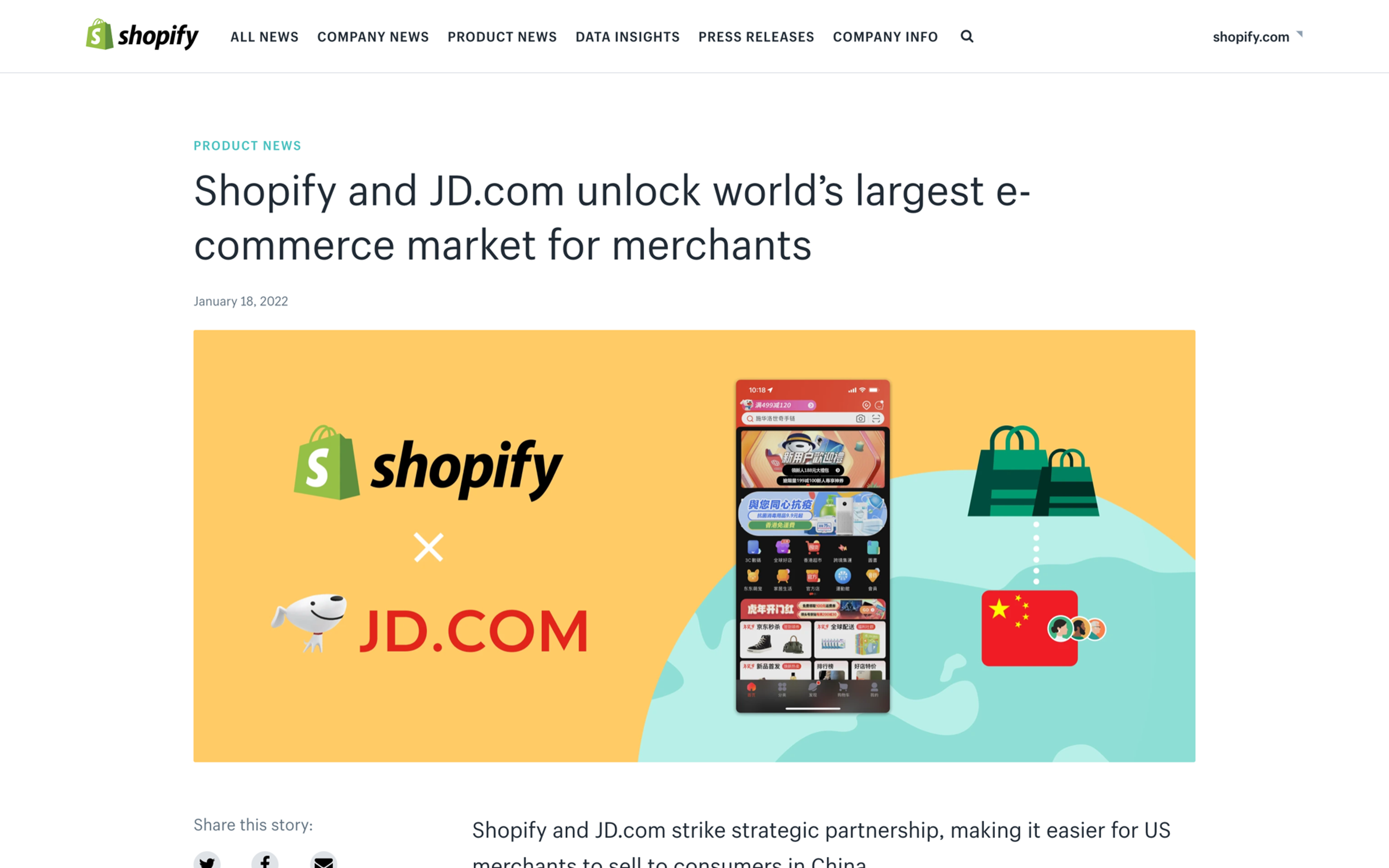 Video helps tell the story in Shopify x JD.com launch