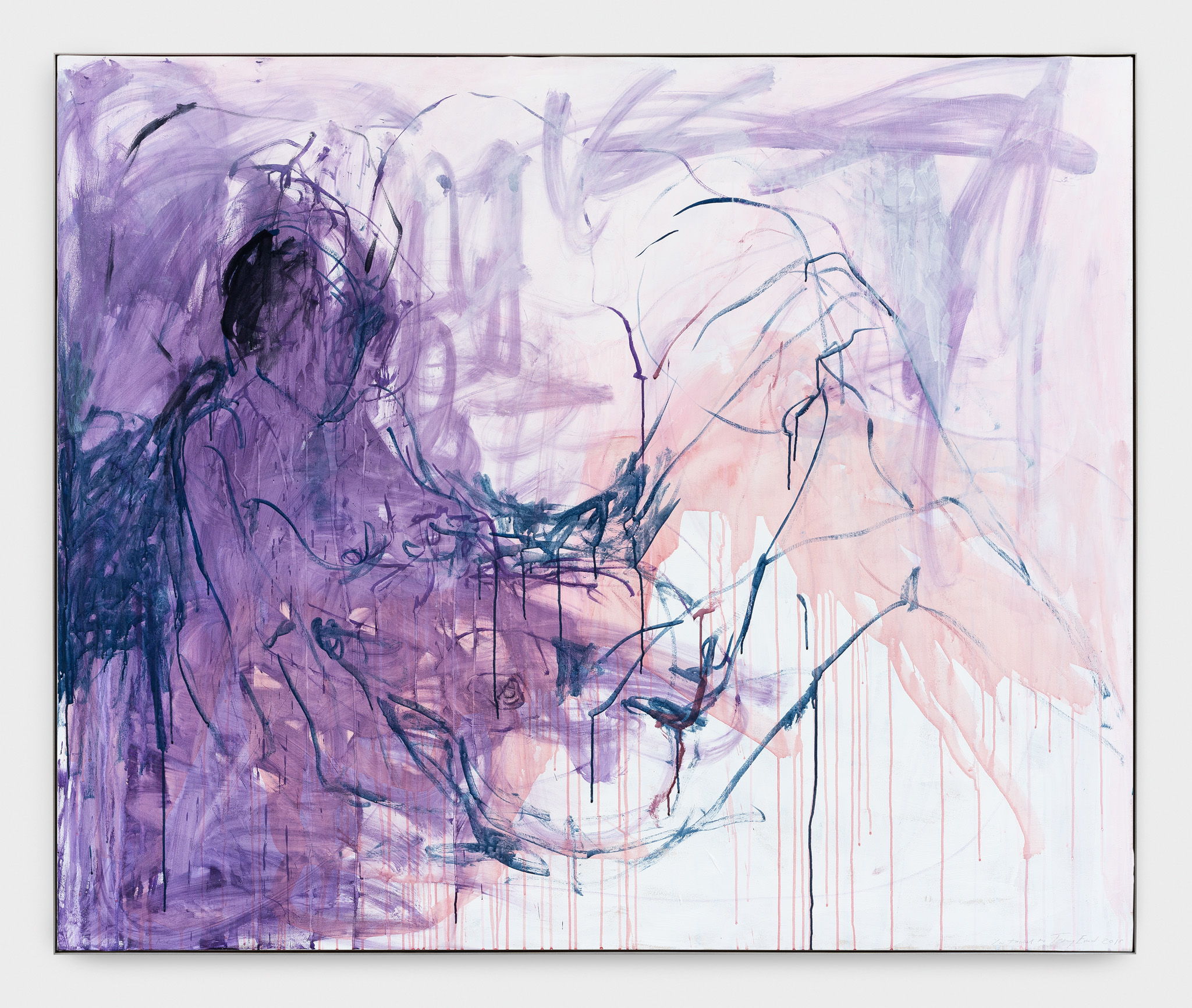 Tracey Emin, You touched me, 2018. Acrylic on canvas, 152,3 x 182,9 x 3,5 cm.
​Photo credit: HV-studio, Brussels. ​Courtesy: the Artist and Xavier Hufkens, Brussels