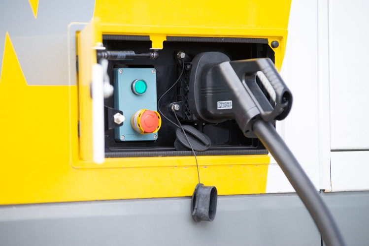 Elektrische bus - opladen stopcontact