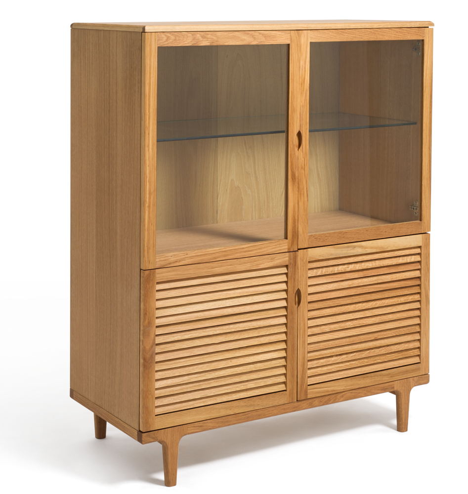 Habitat Oiled 2 Door Glass Display Cabinet - Oak, £440
