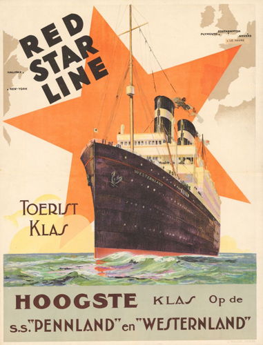Poster of the Red Star Line, 1930, Collection Friends of the Red Star Line, Antwerp