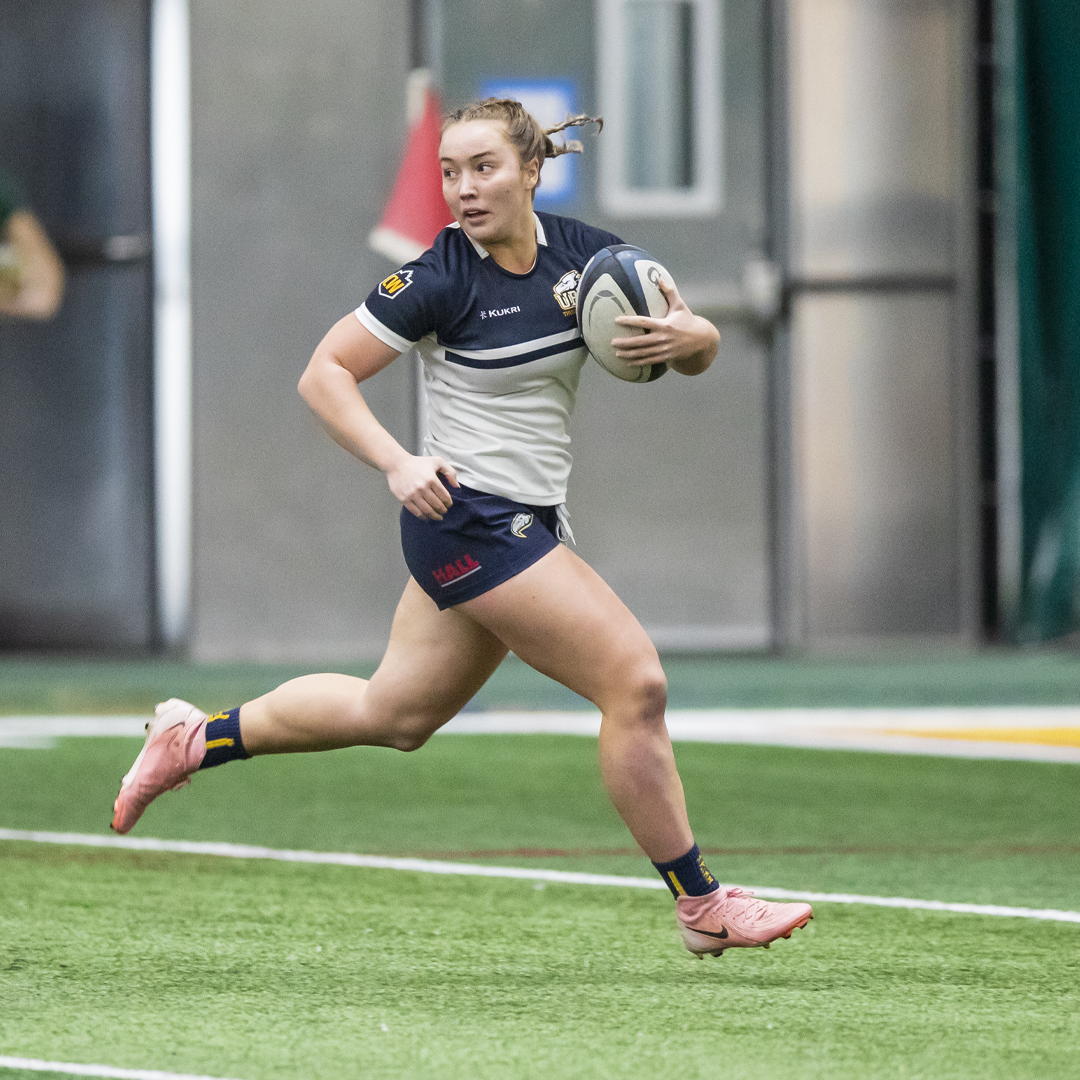 UBC's Adia Pye led all scorers with eight tries in five matches. Photo by Connor Hood.