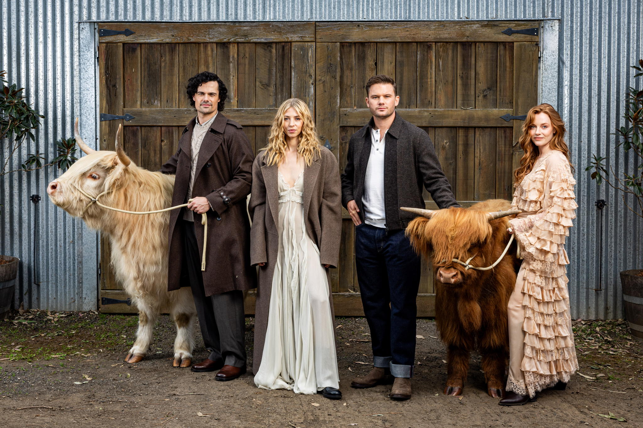 L-R- Jamie Roy, Hermione Corfield, Jeremy Irvine and Harriet Slater L-R- Jamie Roy, Hermione Corfield, Jeremy Irvine and Harriet Slater