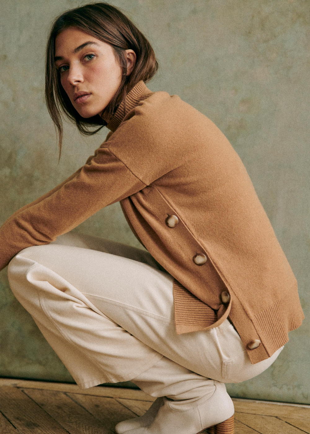 Sézane - Pull MATHIAS Camel chine - 160€