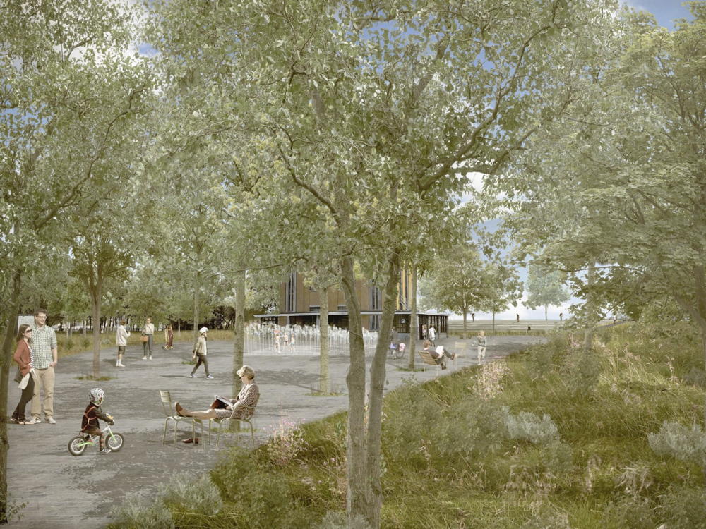 Conceptontwerp voor Frederik Van Eedenplein  - © Bureau Bas Smets