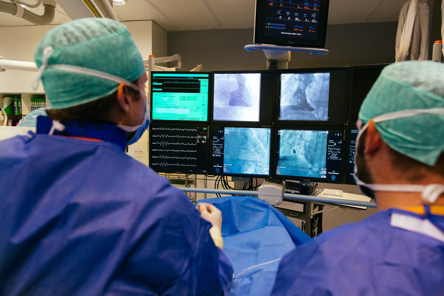 Beeldvorming bij de plaatsing van de pacemaker/ Copyright UZ Leuven Wim Feyaerts